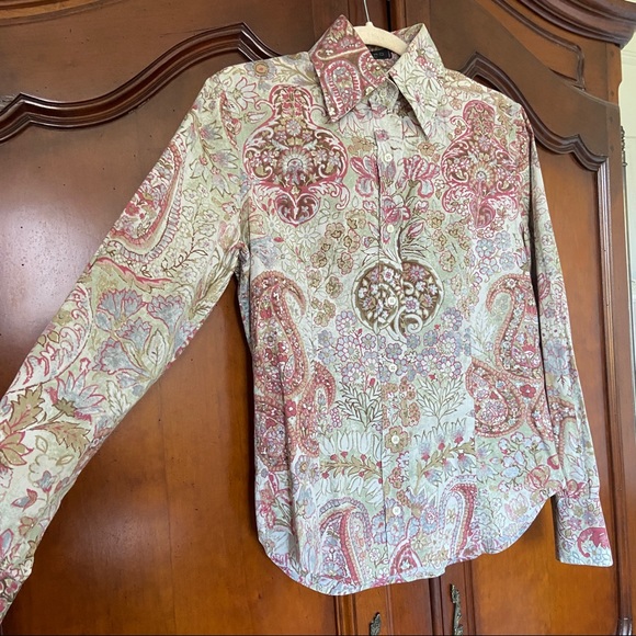 Etro Milan Paisley Button-Down Shirt | Size 42 | Large Exaggerated Collar - Picture 2 of 9